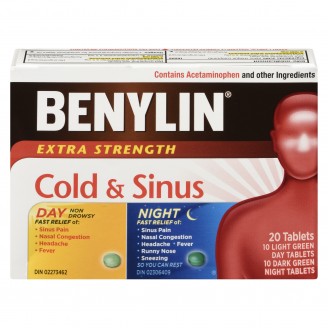Benylin Cold & Sinus Day and Night, Extra Strength  - 20 Tablets